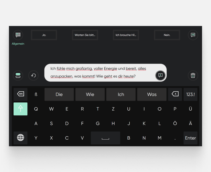 Tobii Dynavox TD Talk Type-to-Talk-Funktion