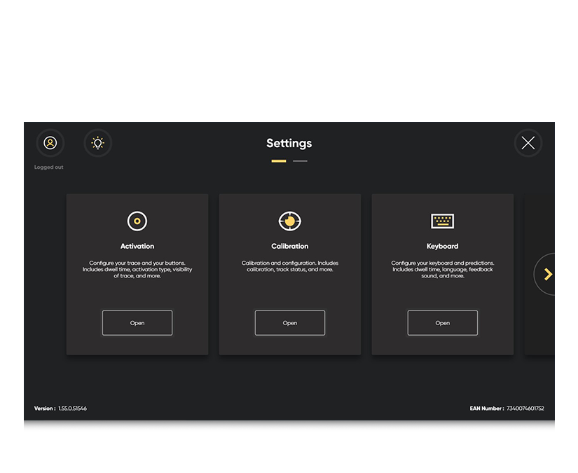 Die Einstellung in TD Control von Tobii Dynavox