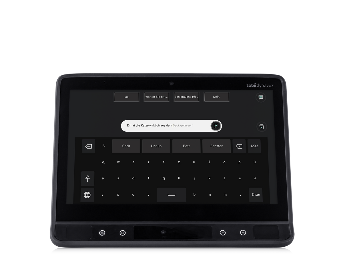 Vorderansicht des Tobii Dynavox TD I-13 AAC-Geräts mit TD Talk