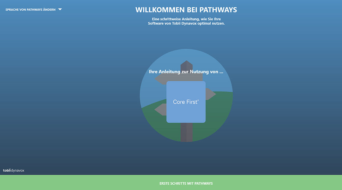 Willkommensseite von Pathways für Core First