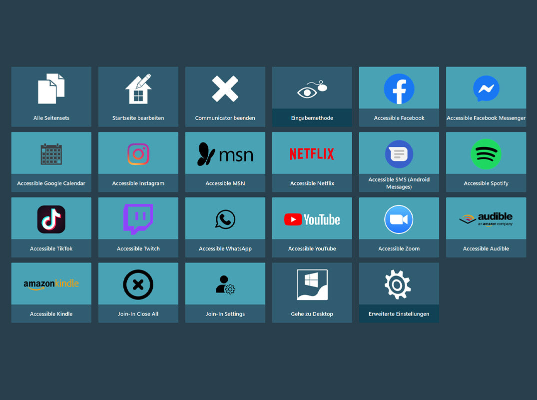 Tobii Dynavox Communicator 5 Accessible Apps Startseite