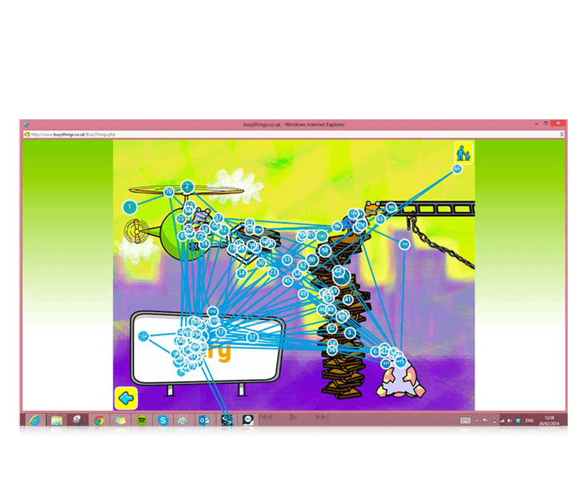 Tobii Dynavox Gaze Viewer Heatmap auf einem Bild  