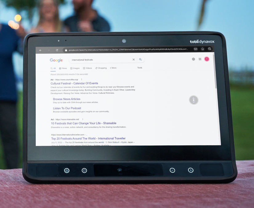 TD Browse mit Scroll-Funktion auf einem TD I-Series Gerät von Tobii Dynavox