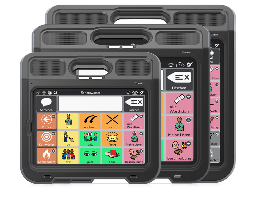 Tobii Dynavox TD Navio UK-Geräte in drei Größen, Mini, Midi und Maxi 