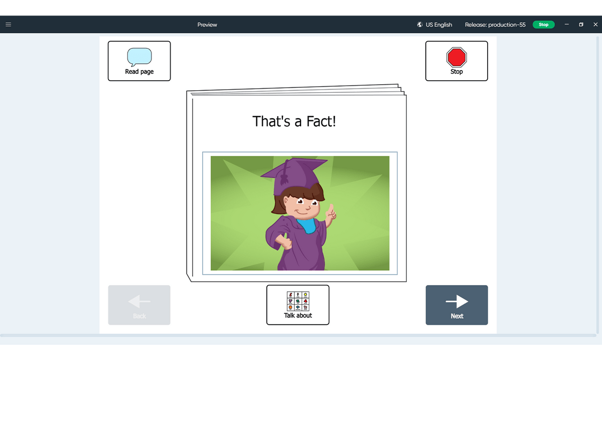 Boardmaker 7 Editor-Seite mit einer eigenen Buchvorlage