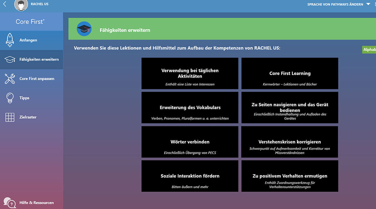 Fähigkeitserweiterung in Pathways für Core First