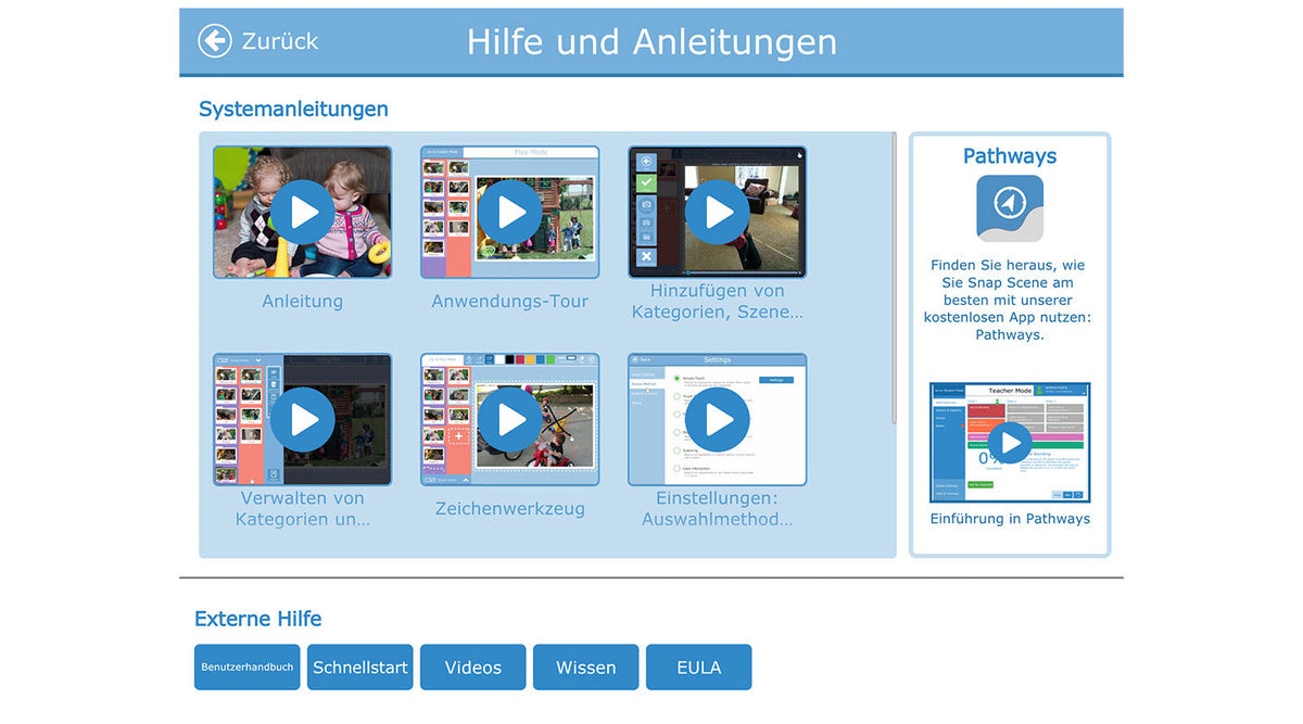Screenshot eines Anleitungsvideos zu Snap Scene