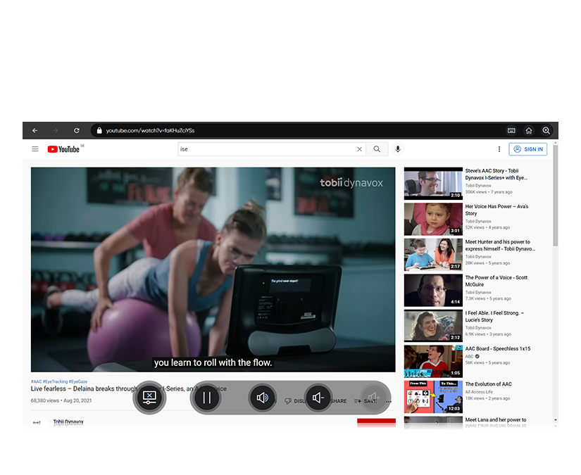TD Browse von Tobii Dynavox mit der Multimedia-Funktion in einem Video 