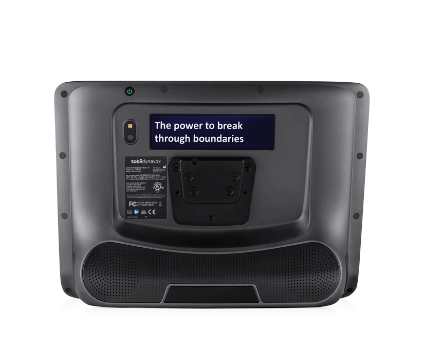 Rückansicht des Tobii Dynavox TD I-16 AAC-Geräts mit Partnerfenster