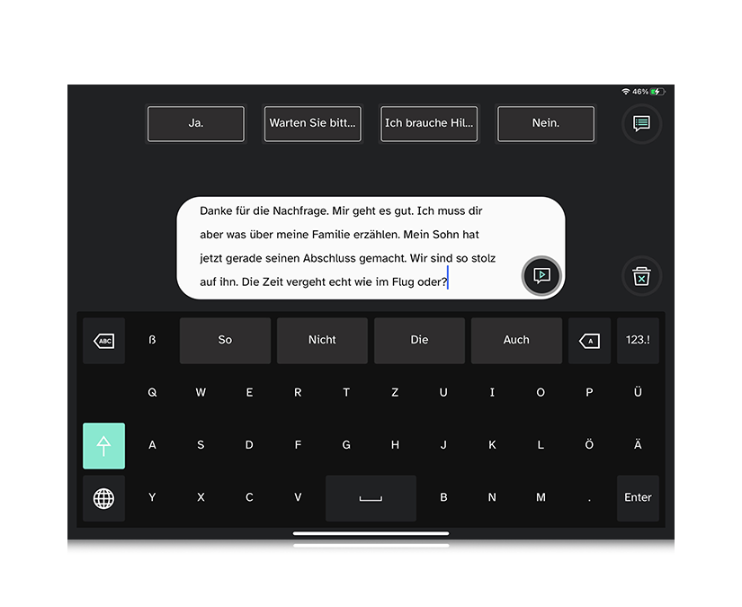 Tobii Dynavox TD Talk Type-to-Talk-Funktion